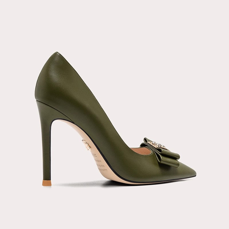 Elegant Bow Detail Pointed-Toe Heels for Women